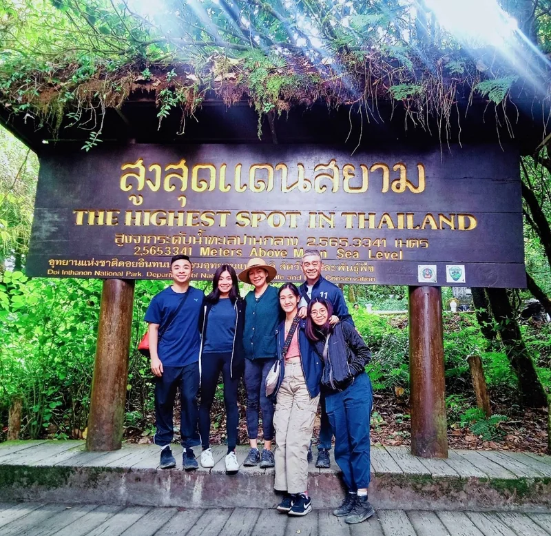 Group at highest spot in Thailand sign